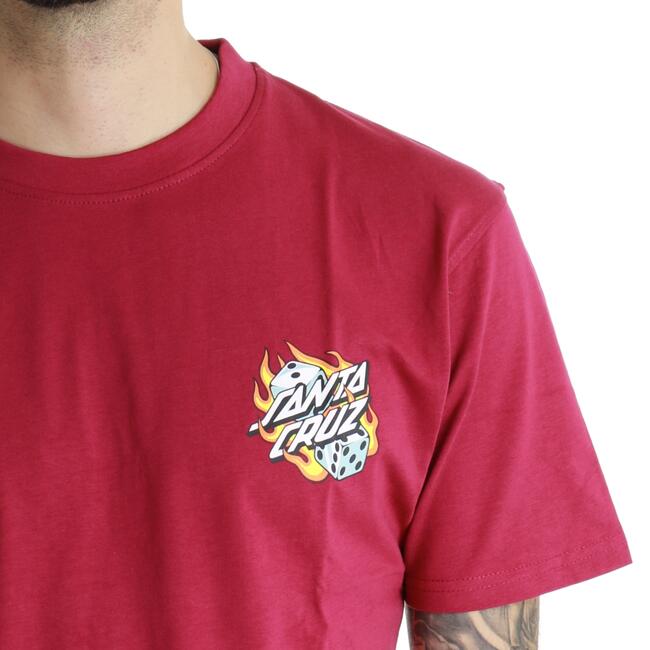T-SHIRT FLAMING DICE SANTA CRUZ - Mad Fashion | img vers.650x/